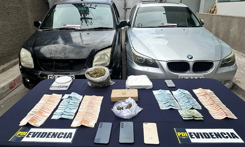 PDI incautó más de 2,5 kilos de drogas en cercanías del Terminal Internacional de Arica 